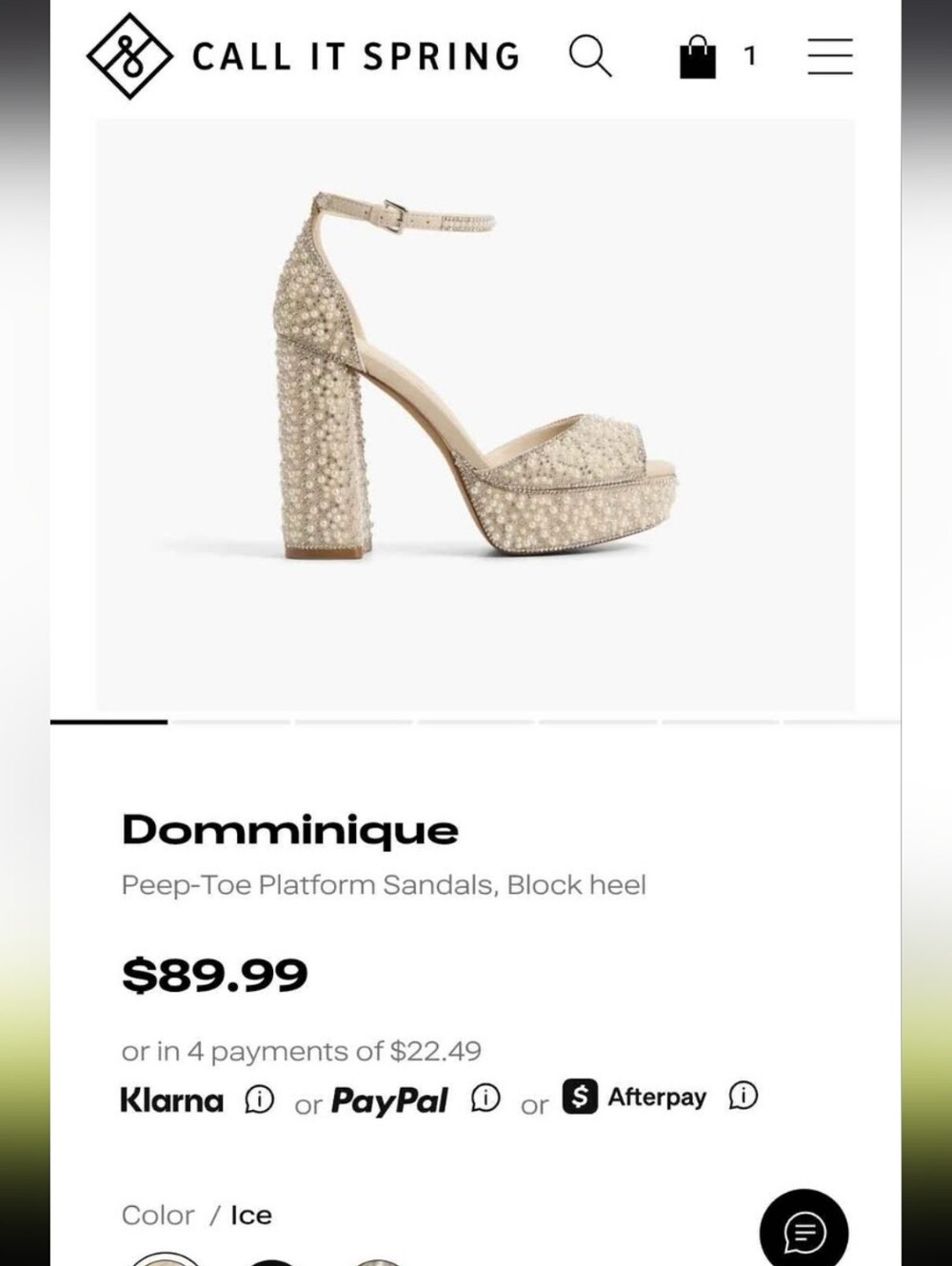 Call It Spring Domminique Platform Sandals — Ice Pearl